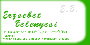 erzsebet belenyesi business card